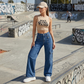 🔥While Supplies Last 40% OFF!🎉 High-Waist Denim Cargo Wide-Leg Pants