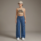 🔥While Supplies Last 40% OFF!🎉 High-Waist Denim Cargo Wide-Leg Pants
