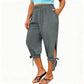 📢📢40% OFF !! ⏰Women's Casual Elastic Waistband Capri Pants