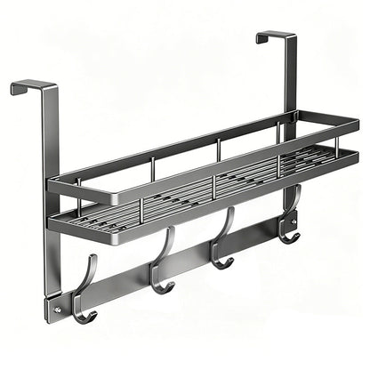 ✨ Over-Door Hooks & Storage Basket – Heavy-Duty Carbon Steel Holds 50 lbs, Tool-Free Snap-On Installation & Detachable Basket – Space-Saving Organizer for Towels, Coats & Bags 🧺