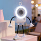 🤖💨 Flexible Robot Desk Fan with LED Light – Cute Anime Design, 5 Speeds, 360° Bendable Neck, USB Powered. Perfect for Office, Bedroom & Study! 📚✨🔋