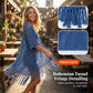 🌊 70% OFF NOW!✨ Women's Open-Front Knit Cover-Up with Tassel Fringe – Bohemian & Lightweight – Beach Essential 🌴