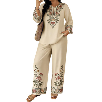 👚 50% OFF NOW! ⏳ Women's Long Sleeve Blouse & Wide-Leg Trousers Set – Flowy, elegant & lightweight – perfect for work, brunch or travel – chic 2-piece style 🌸