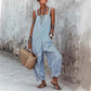 📢📢50% OFF !! ⏰Women's Casual Striped Spaghetti Strap Jumpsuit