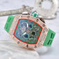 ⌚Men's Luxury barrel-shaped watch Rhinestone Embellished Watch