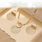 ✨Elegant Geometric Necklace & Earring Set | Premium Gold-Plated Flat Snake Chain Jewellery for Women 🔶