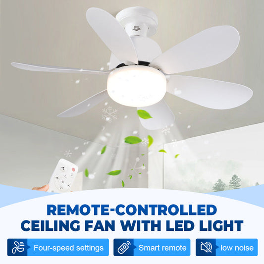 2-in-1 Remote-Controlled Ceiling Fan with LED Light – Energy-Efficient, Quiet Motor & Perfect for Home Comfort 🏠