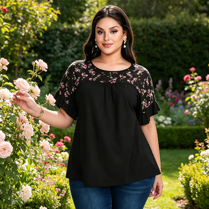 ⏳🔥LIMITED-TIME 50% OFF! 🌸 Women’s Plus Size Floral Top – Flattering, Comfortable & Stylish ✨