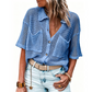 🌸 50% OFF NOW! 🌸Women Short Sleeve Knit Button Shirt Free Gift Necklace