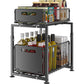 Double-Tier Pull-Out Shelf Cabinet Organizer | 5-Level Height Adjustment, Carbon Steel, No Assembly