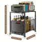 Double-Tier Pull-Out Shelf Cabinet Organizer | 5-Level Height Adjustment, Carbon Steel, No Assembly
