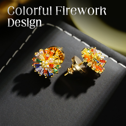 🎇🕯️ 50% OFF While Supplies Last! 👂🎨⭐ Colorful Firework Stud Earrings – Everyday Glam for Women