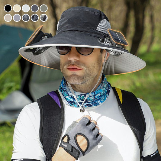 🔥2026 Hot Sale 50% OFF✨Men’s Sunscreen Fisherman Hat with 2 Detachable Solar Fans