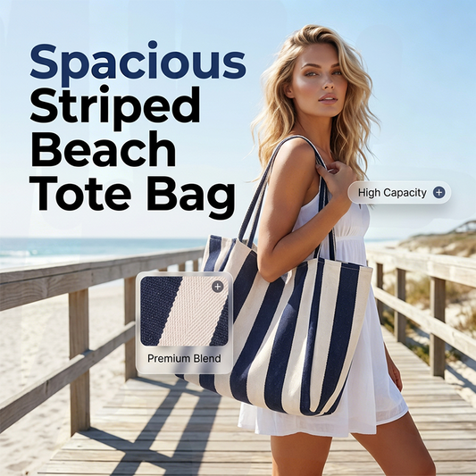 🌸 50% OFF NOW! 🌸Classic Vertical Stripe Beach & Shopping Tote