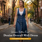 🌸 50% OFF NOW! 🌸Women's Button-Front Denim Overall Midi Dress