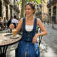 🌸 50% OFF NOW! 🌸Women's Button-Front Denim Overall Midi Dress