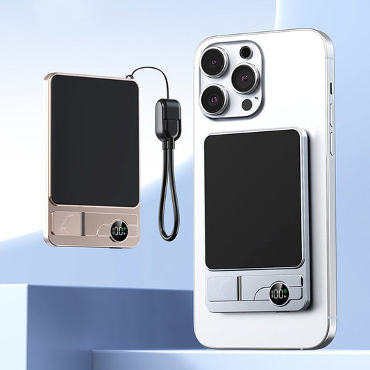 📢LIMITED-TIME 50% OFF!  3-in-1 Magnetic Portable Charger – Wireless, Built-in Stand, Slim