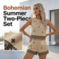 👗 LIMITED-TIME 50% OFF! ✨Women's Bohemian Print Sleeveless Top & Shorts Set