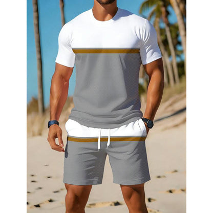 ⏳Limited-time 50% off⏰Men's Summer Color-Block Sportswear Set