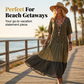 🔥👚 50% OFF!Women's Elegant Bohemian Maxi Dress | Modest V-Neck Tiered Skirt Lightweight Holiday Tunic for Mature Ladies