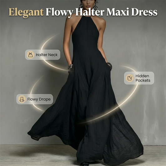 👗 LIMITED-TIME 50% OFF! ✨Women's Elegant Sleeveless Halter Maxi Dress
