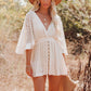 🌸 40% OFF NOW! 🌸Women's Lace Crochet Romper Dress with Built-in Shorts