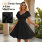 📢📢50% OFF !! ⏰Women's Elegant Twist-Front A-Line Mini Dress | Breathable Textured Summer Dress with Flutter Sleeves