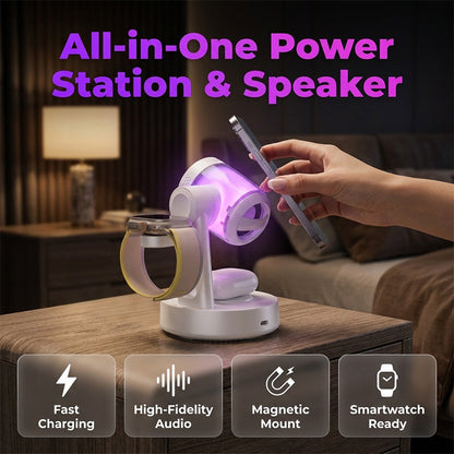 📢📢30% OFF !! ⏰3-in-1 Magnetic Wireless Charging Stand &Speaker