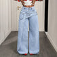 👖 50% OFF NOW! ✨ Women's Asymmetrical Waist Wide Leg Jeans – Unique waist design, relaxed fit & versatile – Perfect for chic everyday style & casual outings 🌿