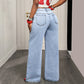 👖 50% OFF NOW! ✨ Women's Asymmetrical Waist Wide Leg Jeans – Unique waist design, relaxed fit & versatile – Perfect for chic everyday style & casual outings 🌿