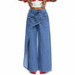 👖 50% OFF NOW! ✨ Women's Asymmetrical Waist Wide Leg Jeans – Unique waist design, relaxed fit & versatile – Perfect for chic everyday style & casual outings 🌿