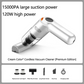 🚗  10000Pa Cordless Handheld Vacuum, Portable Wireless Cleaner with Washable Filter & Multi-Nozzle Kit