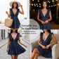 🌸Women Summer V Neck Sleeveless Ruffle Mini Dress Solid Color Tiered Vest Dress