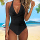 🥳2026 HOT SALE🥳Sexy Backless Halter Swimsuit – Ruched & Flattering Fit