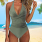 🥳2026 HOT SALE🥳Sexy Backless Halter Swimsuit – Ruched & Flattering Fit