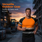 😎Men’s Fluorescent Color Block Athletic Shirt Outdoor Safety Tee