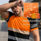 😎Men’s Fluorescent Color Block Athletic Shirt Outdoor Safety Tee