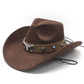 📢📢50% OFF !! ⏰Unisex Suede Cowboy Hat with Vintage Bull Band and Wind Rope