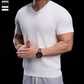 👕 LIMITED-TIME 50% OFF! ✨ Breathable V-Neck Knit Tee – Textured Finish, Athletic Fit, Gym to Street 🏋️