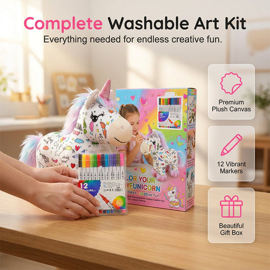🏠🐱‍🐉DIY Color-In Unicorn Plush Toy Kit