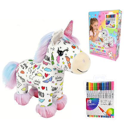 🏠🐱‍🐉DIY Color-In Unicorn Plush Toy Kit