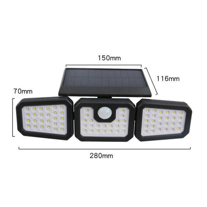 🏠🌞Solar 3-Heads Wall Light With Sensor Lighting Function