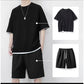 🎉 LIMITED TIME 66% OFF! 👕 Men's Waffle Knit T-Shirt & Shorts Set – Cooling Sensation Fabric & Relaxed Fit Design 💙