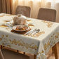 🌹✨  Waterproof Gold Rose Tablecloth – Elegant Embossed Effect, Stain-Resistant Finish & Easy-Clean Design 🏡