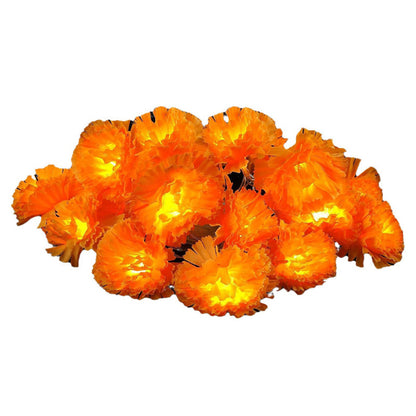 🌼LAST DAY SPECIAL £12.99! 🎃Artificial Marigold Flower LED String Lights – Waterproof 8 Lighting Modes, 20 LEDs Battery Powered, Decor for Halloween, Day Of The Dead Altar, Porch & Indoor Festival Decor