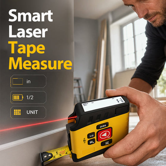 📏⚡ Smart Laser Distance Measure Tape – Point, Click & Get Instant Readings! | 165ft Range ±1/16" Accuracy, No More Tape Tangles 🎯