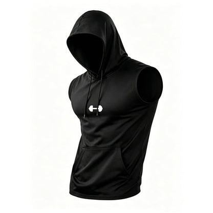 🎁2026 New Arrivals 50% OFF💥Men Quick-Dry Sleeveless Training Hoodie Vest – Breathable Lightweight Fabric, Kangaroo Pocket, Maximum Mobility, Gym Workout & Running Athletic Top