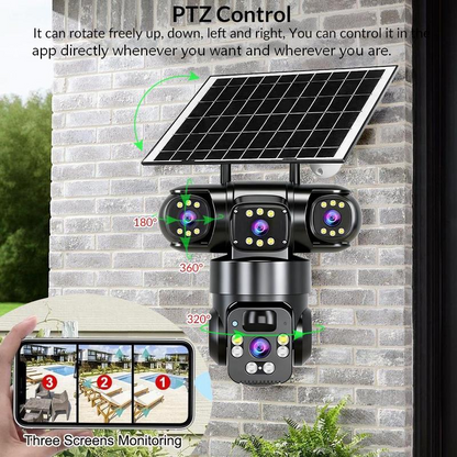 🥳2026 HOT SALE🥳💞50K+ SOLD!☀️📹 50% OFF! Solar-Powered Multi-Angle Security Camera – 360° PTZ, full‑color night vision & motion alerts. No wiring, no electric bills – monitor your home from anywhere! 🏡✨