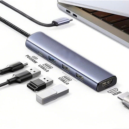 ⚡Portable 5-in-1 USB-C Hub with 4K HDMI Output