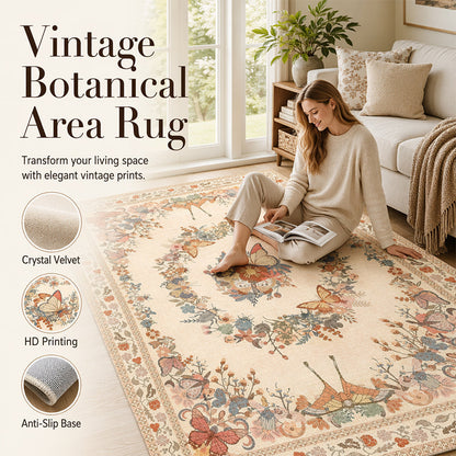 ⏳Limited-time 76% off⏰Easy-Care Floral Area Rug🦋🛋️